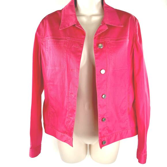 Jones New York Signature Womens M Jacket Small Corduroy Pinkish Coral - Picture 2 of 13